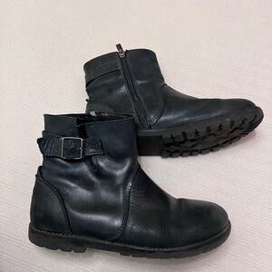 Birkenstock Stowe dark gray leather 38 7 moto boots